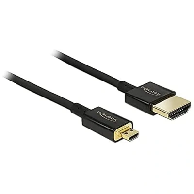 Image de DELOCK HDMI A/HDMI MICRO D, 2 M CABLE TIPO A (ESTÁNDAR) D (MICRO) NEGRO