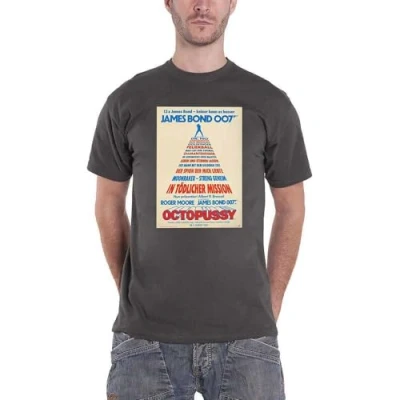 Image de James Bond 007 T Shirt Octopussy German Affiche Nouveau Officiel Homme Charcoal Size M