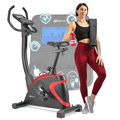 Image de Hop Sport Vélo d&#039;appartement avec écran LCD HS 005H Host d&#039;intérieur 12 Programmes d&#039;entraînement, 16 Niveaux de Résistance Contrôlés par Ordinateur Poids Max. 150 kg, Rouge