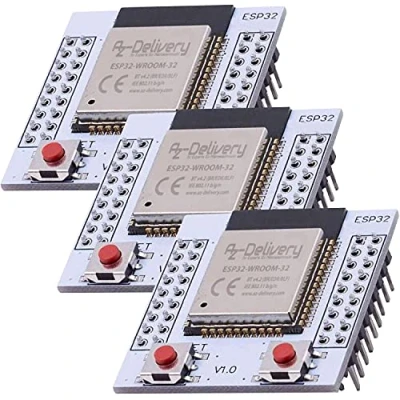 Image de AZDelivery 3X Module WiFi ESP32 WLAN avec Plaque d&#039;adaptation Gratuite Compatible Arduino y Compris Un eBook