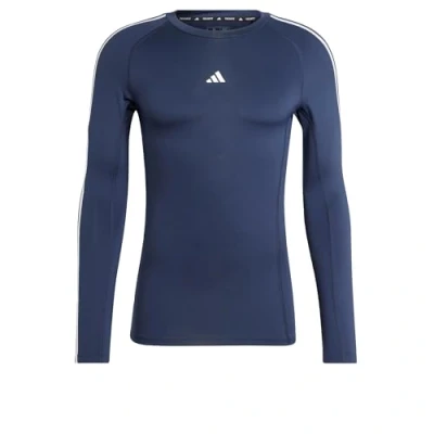 Image de adidas Performance Techfit Compression 3STRIPES LONG Sleeve Tshirt à manches longues, Homme, Taille: Small, Legend ink