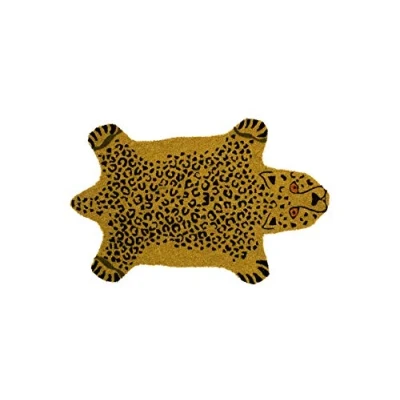 Image de fisura. Tapis intérieur en Forme de Jaguar. Paillasson Original Noix Coco avec Support antidérapant PVC. Dimensions : 70 x 40 cm. (Jaguar, Jaune)