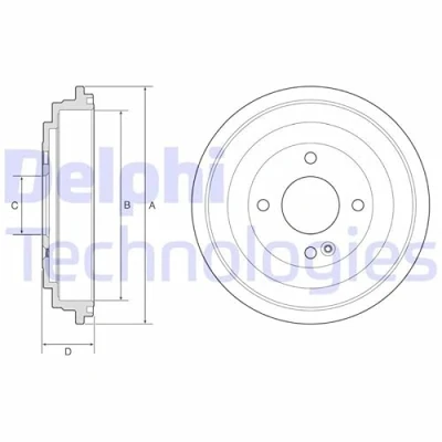 Image de DELPHI BF618 Tambours de Frein sans bague ABS, roulement roue 252 HYUNDAI: i20 II 3/5 portes