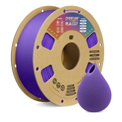 Image de OVERTURE PLA Filament 1.75mm, 1kg Bobine (2.2lbs) 3D Drucker Filament, Précision Dimensionnelle +/ 0.02mm (Violet)