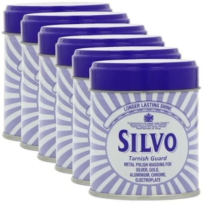Image de 6 x Silvo Wadding Duraglit Polish Silver Gold 75g Tins by