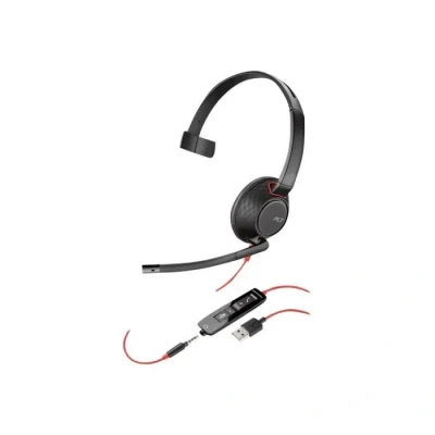 Image de POLY Blackwire 5210 Casque Avec fil Arceau Appels/Musique USB Type A Noir, Rouge Neuf