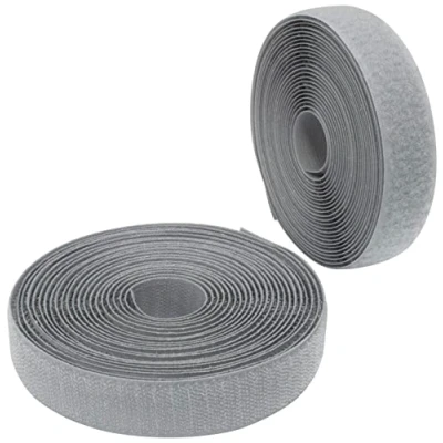 Image de AERZETIX C65950 Bande/rouleau de scratch 25 mm 5 mètre auto agrippant organisateur/serre câbles ruban sac vêtement attache sangle couleur: gris pierre en polyamide et polyester