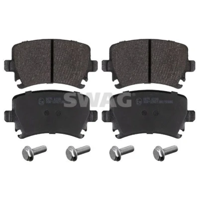 Image de SWAG 30 91 6540 Jeu de plaquettes frein Essieu arrière contact signal d&#039;usure exclu, préparé pour indicateur avec kit vis