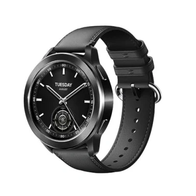 Image de GIOPUEY Bracelet Compatible avec Xiaomi Watch S3/S4, Cuir véritable Sangle [Résistant à l&#039;usure] [Respirant] Montre Black