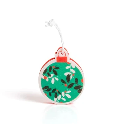 Image de martini SPA Xmas Collection Éponge en Forme de Boule Noël polyuréthane avec Cordon Rouge et Vert 12,5 x 10,4 2,8 cm, 23 g, 1 unité
