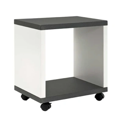 Image de Desserte SWITHOME 1C Laqué Gris Roulant Décor Granit