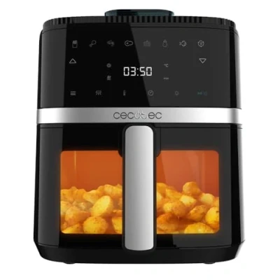 Image de Cecotec Friteuse à Air sans Huile de 5 L Cecofry Drip 5000 Fryer. 1500 W, Spray d&#039;Eau, 8 Menus, Technologie PerfectCook, 80 200ºC, Fenêtre, Lumière Intérieure et Panneau Tactile