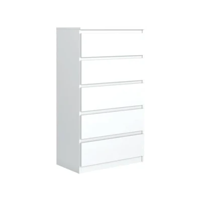 Image de MebLocker Commode à 5 tiroirs, idéale pour le salon, la chambre coucher, d&#039;enfant, d&#039;adolescent et bureau, solution moderne élégante un rangement une organisation