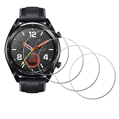 Image de Verre Trempé pour Huawei Watch GT Active/Sport Protection Ecran, iDaPro Films Protecteur Montre Installation Facile Anti rayures et Sans Bulles Lot de 4