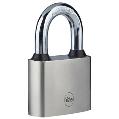 Image de Yale Y112/50/128/1 Cadenas à Disque en Fer 50 mm Plaqué Nickel Anse Acier trempé Résistance extrême la Corrosion pour Une Utilisation extérieur