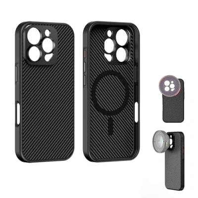 Image de FREEWELL Etui Pro Filmmaker pour iPhone 16 Filtres magnétiques et Support d&#039;objectif 17mm Noir