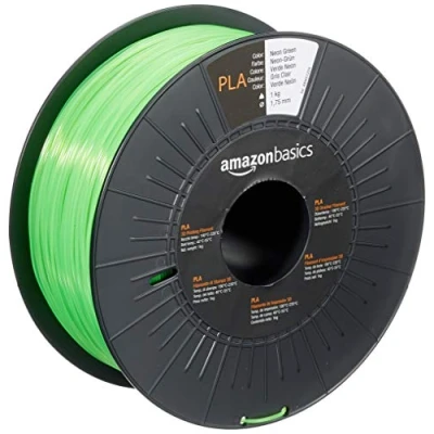 Image de Amazon Basics Filament PLA pour imprimante 3D, 1 kg, Bobine, Néon Vert, 1.75 mm