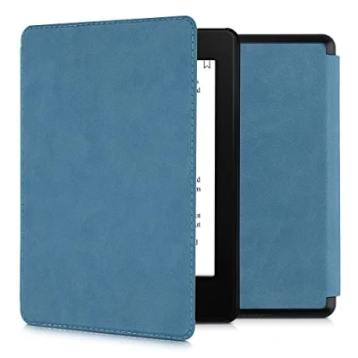 Image de kwmobile Étui Compatible avec Amazon Kindle Paperwhite 11. Generation 2021 Coque à Rabat magnétique Tablette eReader Similicuir pétrole