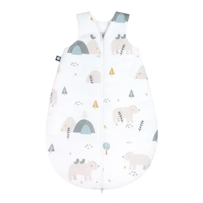 Image de Julius Zöllner 9040710090 Gigoteuse d&#039;été pour bébé 100% coton Taille 70 6 12 mois, Standard 100 by OEKO TEX Mountain Bear Blanc 300 g