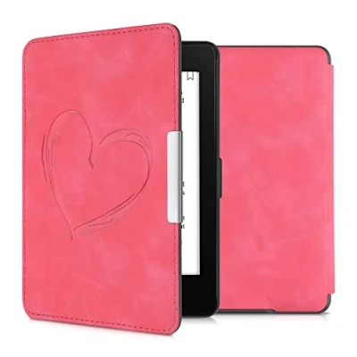 Image de kwmobileÉtui Compatible avec Amazon Kindle Paperwhite Coque Étui à Rabat magnétique tabletteeReader Similicuir Fuchsia