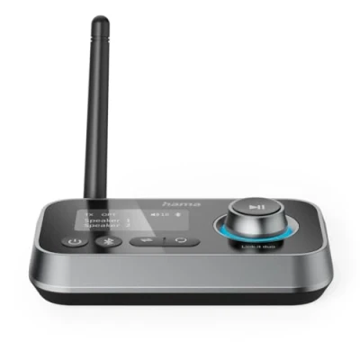 Image de Hama Émetteur Recepteur Bluetooth Link.it Duo pour TV Stéréo Ecran Audio Video, Adaptateur Multipoint 2 Sources,