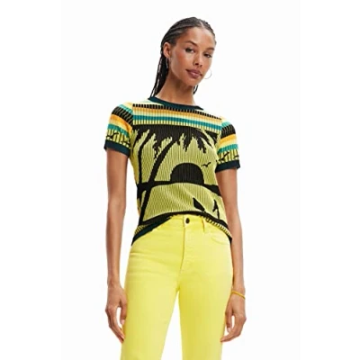 Image de Desigual TS_Cagliari 8018 T Shirt, Jaune, Taille L Femme
