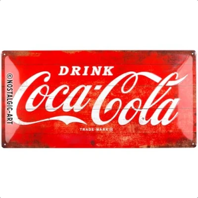 Image de Nostalgic Art 27005 Plaque rétro en tôle Motif Coca Cola Rouge 25 x 50 cm
