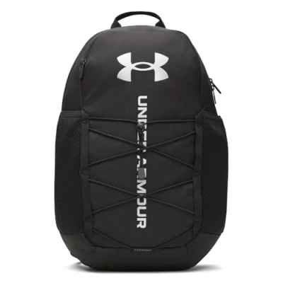 Image de Under Armour Hustle Sport 6.0 Sac à dos Noir/noir/argenté métallisé OSFM, Noir/argenté métallisé, One Size