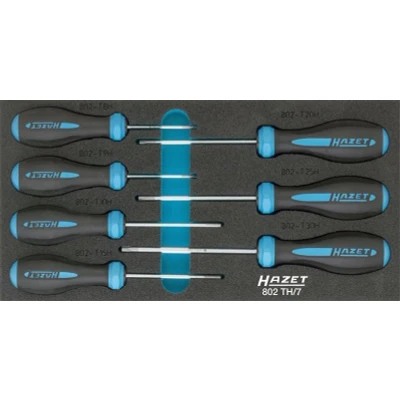 Image de HAZET HEXAnamic , Safety Insert System 802TH/7 Kit de tournevis 7 Module d&#039;outil (mousse calage PU)
