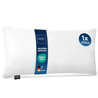 Image de LILENO HOME coussin en microfibre, 40 x 80 cm, de qualité supérieure, (rembourrage 450 g), lavable jusqu&#039;à 95 C, avec fermeture éclair, comme rembourrage pour