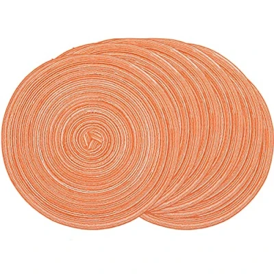 Image de SCF2017 Lot de 6 sets table ronds en fil coton tissé 30 cm (orange)