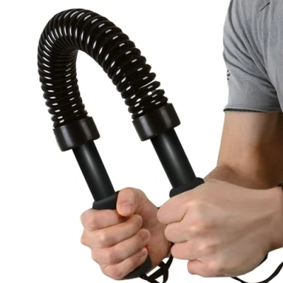 Image de Physionics Power Twister Extensible, Flexible, Barre en Acier, 20/30/40/50 kg de Résistance, Musculation des Pectoraux et Épaules à Ressort, Appareil Bras, Tige avec Ressort (40kg)