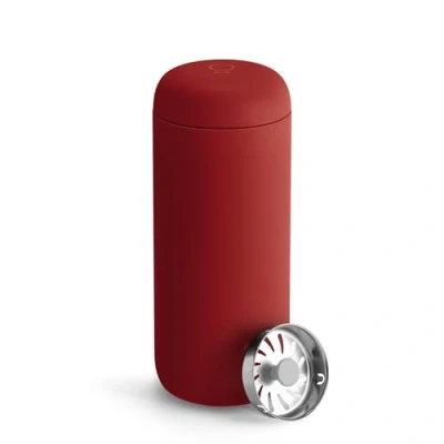 Image de Fellow Carter Move Mug de voyage Gobelet à café et thé isotherme en acier inoxydable avec intérieur céramique protection contre les éclaboussures, rouge, 473 ml