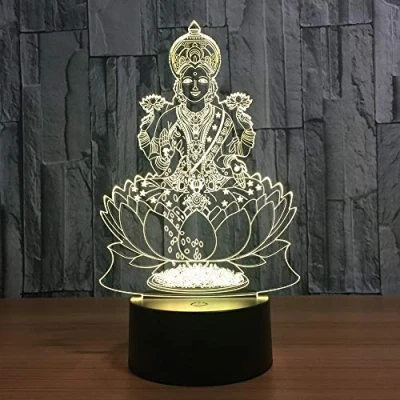 Image de HPBN8 Ltd Illusion 3D Statue de Bouddha LED Lampe Lumières Décoration Lampes Touch Control 7 Couleurs Change Veilleuse USB Powered Enfants Cadeau Anniversaire Noël Cadeaux