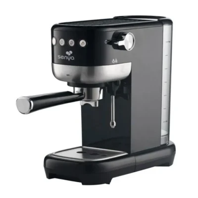 Image de Senya machine à café Tasty Coffee Noir 20 bars, cafetière expresso et cappuccino 1300W, Thermoblock, mousseur de lait, arrêt automatique, SYBF CM006
