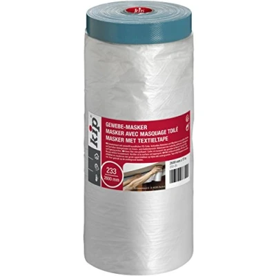Image de Kip Masker avec Ruban de masquage 233 25 adhésif toilé bâche protection en plastique Dimensions : 2600mm x 17m Couleur transparent