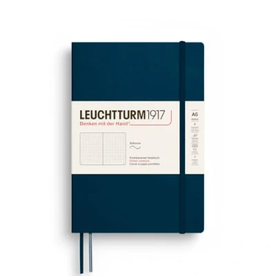 Image de LEUCHTTURM1917 372205 Carnet de notes Medium (A5) 14,5 x 21 cm, Couverture souple, 123 pages numérotees, Deep Sea, pointillé