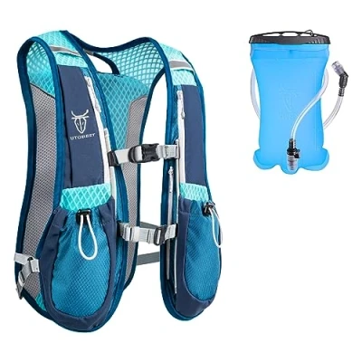 Image de UTOBEST Sac à Dos de Course Pied léger avec Gilet d&#039;hydratation 5,5 l (Noir)