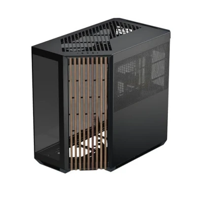 Image de APNX V1 Boîtier PC ATX à double chambre flux d&#039;air moyen, panneaux en verre panoramiques, 10 emplacements pour ventilateurs, support de radiateur 360 mm, prise angulaire 16 cm x 2,