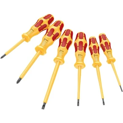 Image de Wera &#039;05051576001 1060 i/1065 i/6 Jeu de tournevis Kraftform VDE, 6 pièces Jaune/Rouge