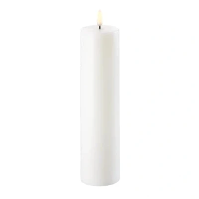 Image de UYUNI Éclairage bougie LED pilier sans flamme Fausse à piles avec 3D vacillante, blanc nordique, 7,8 x 10 cm