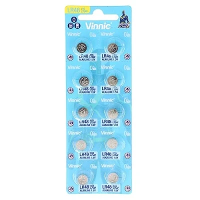 Image de VINNIC Pile BOTON ALCALINE AG5 L754F LR48 Blister *10