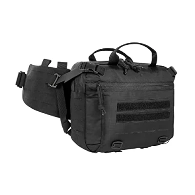 Image de Tasmanian Tiger TT Modular Hip Bag 3 Grand Sac tactique de 5 litres à dos polyvalent avec sangle hanche utilisable séparément comme ceinture Warrior Belt et Molle découpée au laser, Noir ,