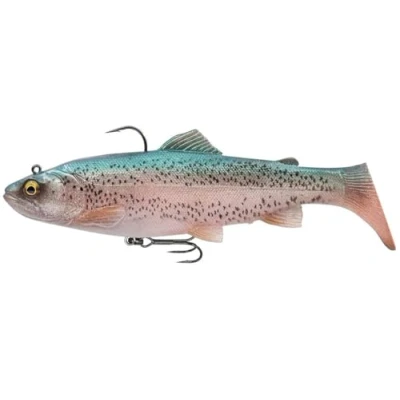 Image de Savage Gear 3D Truite Rattle Shad, Swimbait Réaliste avec Queue Paddle, Idéal pour Pêche de Brochet, Basse et Torpille, Longueur 20,5 cm 135 g Fast Sinking (Rainbow)