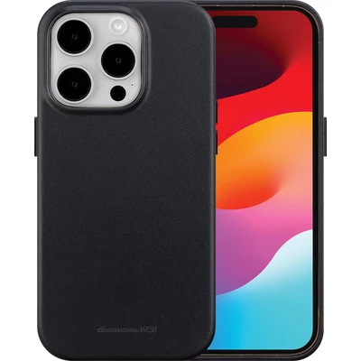 Image de Coque Apple iPhone 15 Pro MagSafe Cuir véritable dbramante1928 rigide/Coque Étui téléphone Noir Shockproof