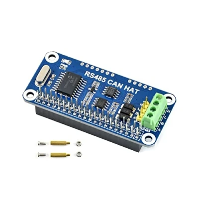 Image de RS485 Can Hat pour Raspberry Pi 4B/3B+/3B/2B/B+/A+/Zero/Zero W/WH, Autoriser la Communication Longue Distance Via Fonction RS485/CAN, Intégrée Contrôleur MCP2515 SPI Interface