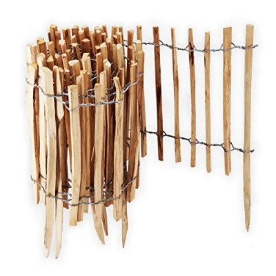 Image de Aquagart Clôture de jardin à lattis Distance entre les lattes : 4 6 cm Parfait comme bordure parterre et ou chemin en bois durable (10 m x 60 cm)
