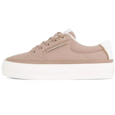 Image de Tommy Hilfiger Femme Essential Vulc Textile Sneaker FW0FW08323 Baskets, Claystone, 38 EU