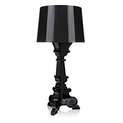 Image de Kartell Bourgie, Lampe de Table, Noir Brillant, Version Dimmable