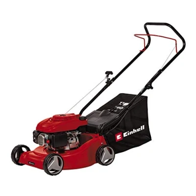 Image de Einhell Tondeuse à gazon thermique GC PM 40/1 (1.2 kW, guidon repliable, carter en plastique solide, sac de ramassage avec indicateur du niveau remplissage, conseillée pour des surfaces 800 m2)